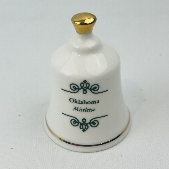 Danbury Mint‎ Oklahoma Mistletoe Official State Flower Bell Collection - Picture 2 of 5